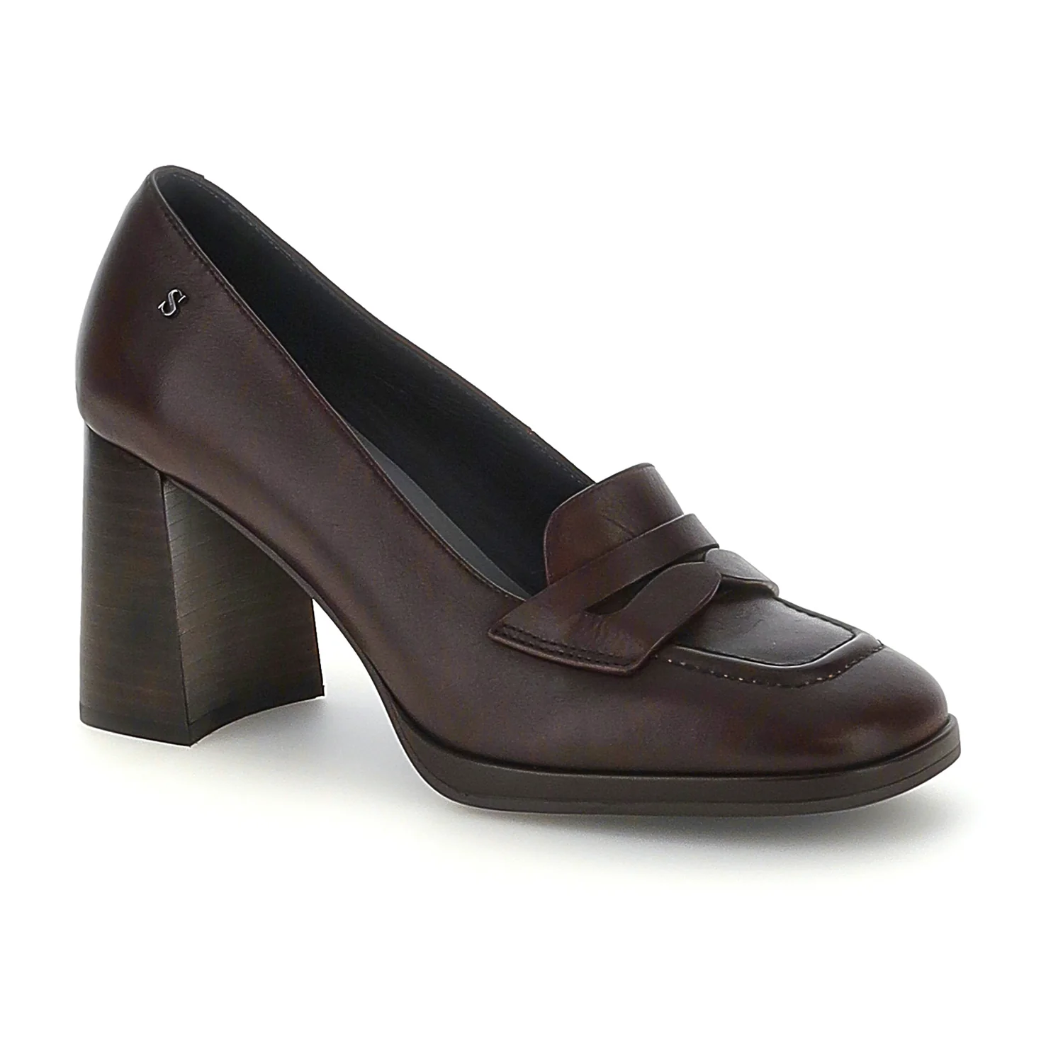 SCARPE CON TACCO BLANCA 3 MARRONE SCURO - Image 2